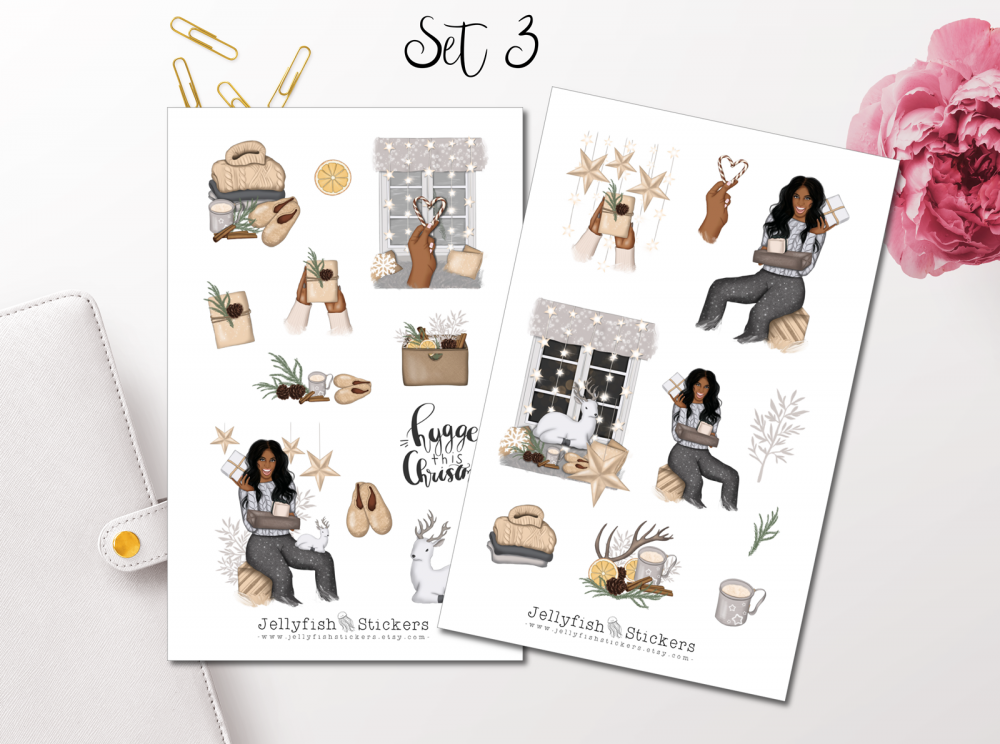 Mädchen Weihnachten Sticker Set