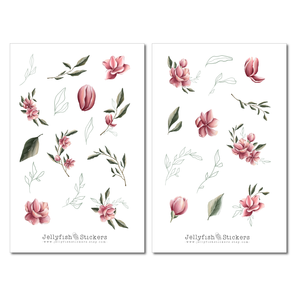 Magnolien Sticker Set