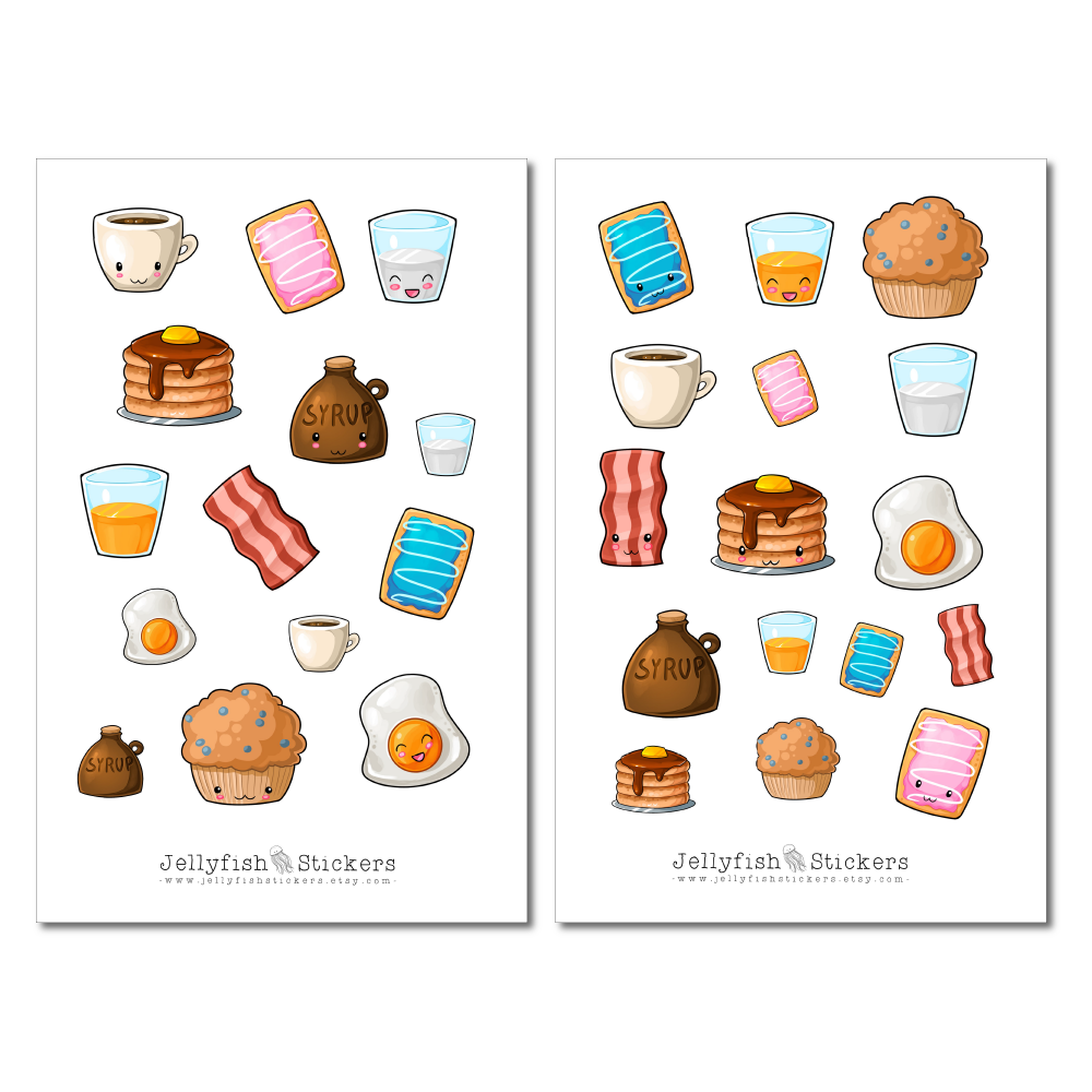 Süßes Frühstück Sticker Set