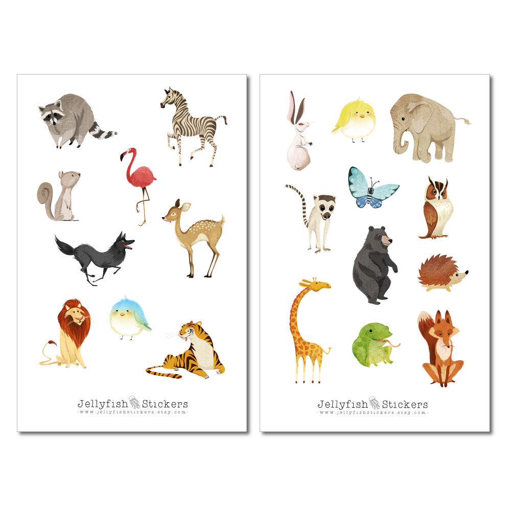 Tiere Afrika Sticker Set