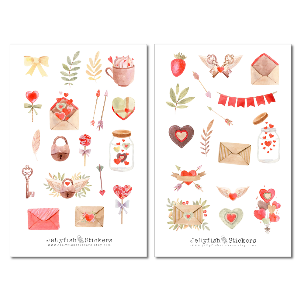 Valentinstag Sticker Set