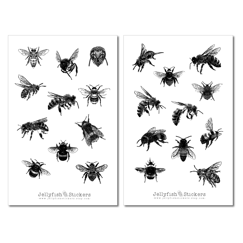 Vintage Bees Sticker Set