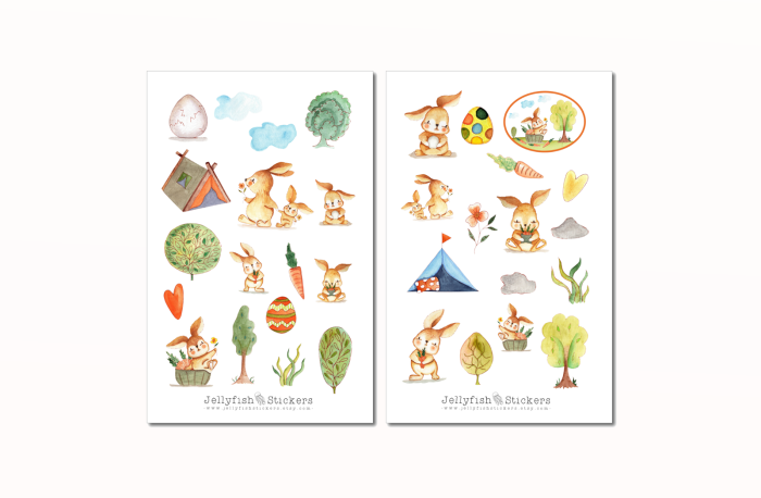 Hasen Ostern Sticker Set