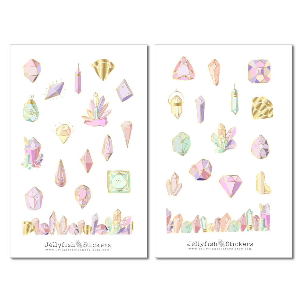 Pastel Crystals Sticker Set