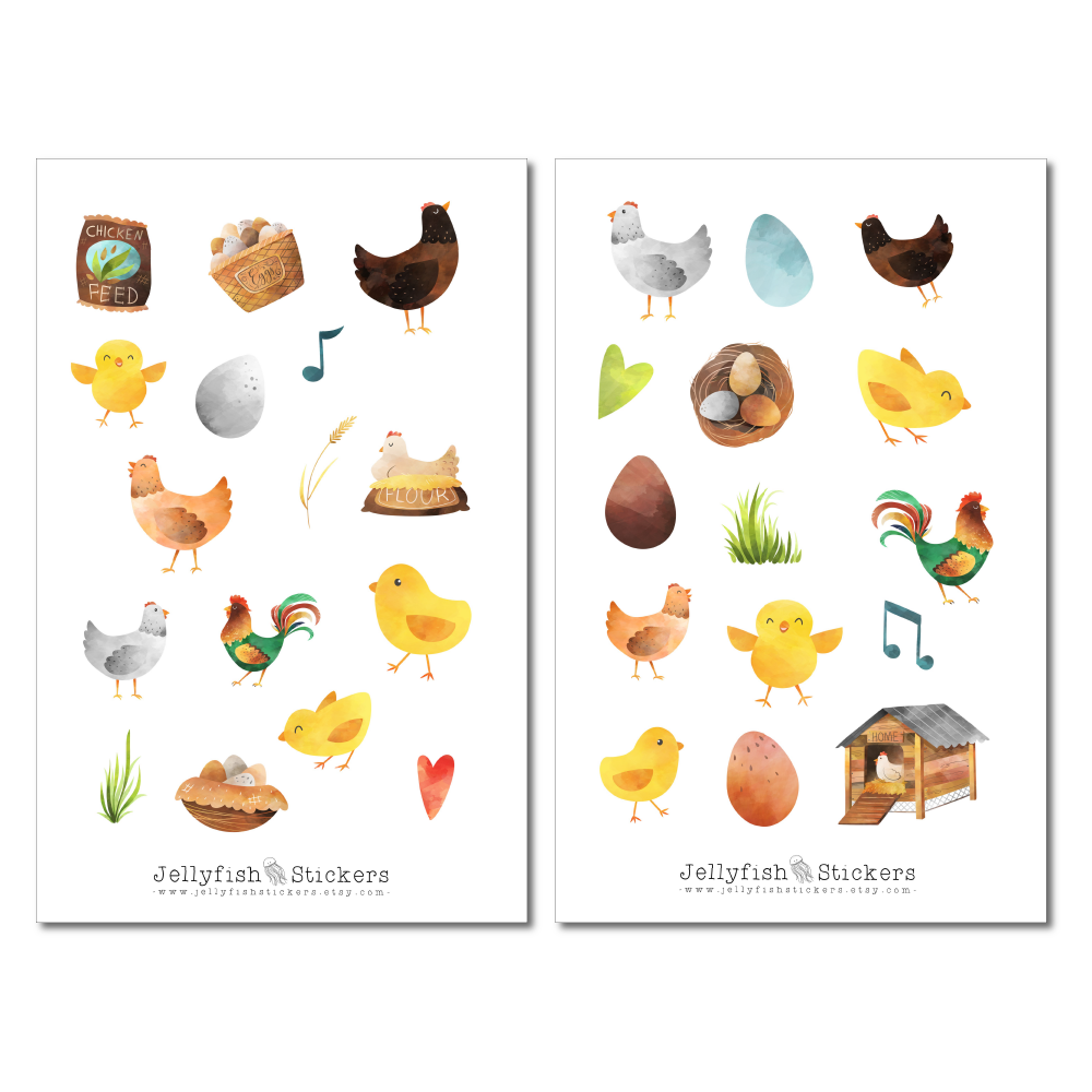 Hühnerfarm Sticker Set