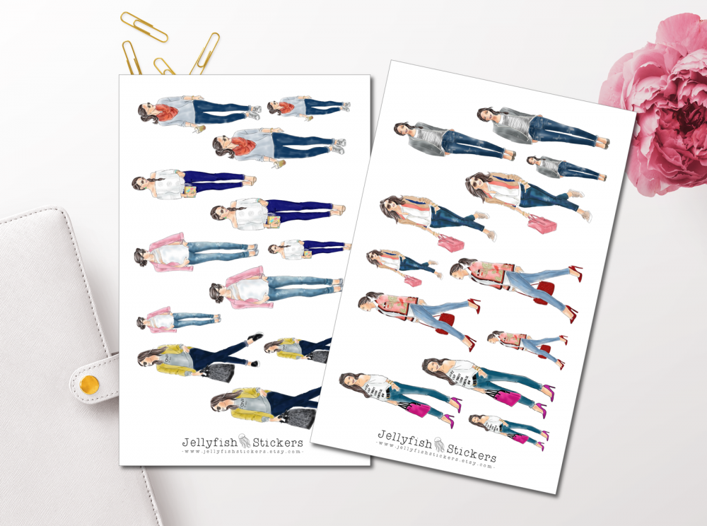 Jeans Sticker Design Jellyfish Stickers - Girls Jeans Sticker Set