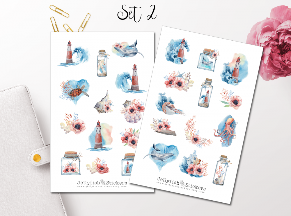 Maritim Watercolor Sticker Set