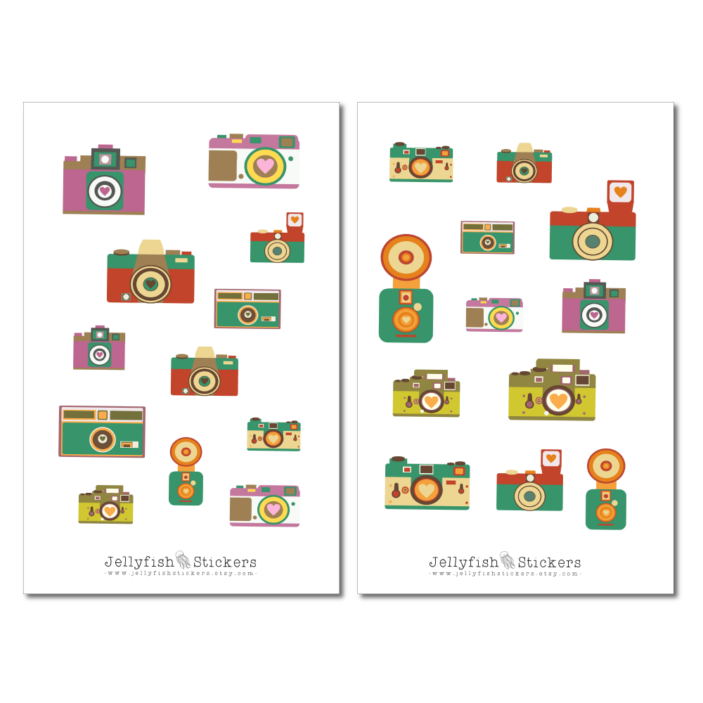 Retro Cameras Sticker Set