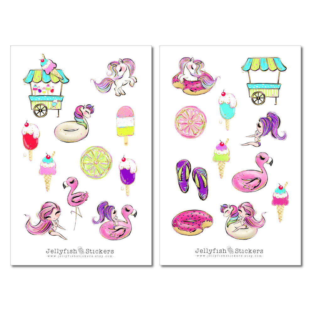 Mädchen Pool Sticker Set