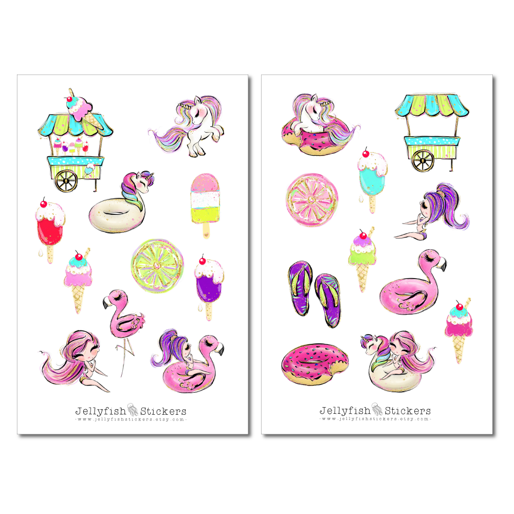 Girls Pool Sticker Set