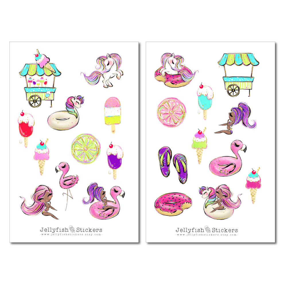 Mädchen Pool Sticker Set