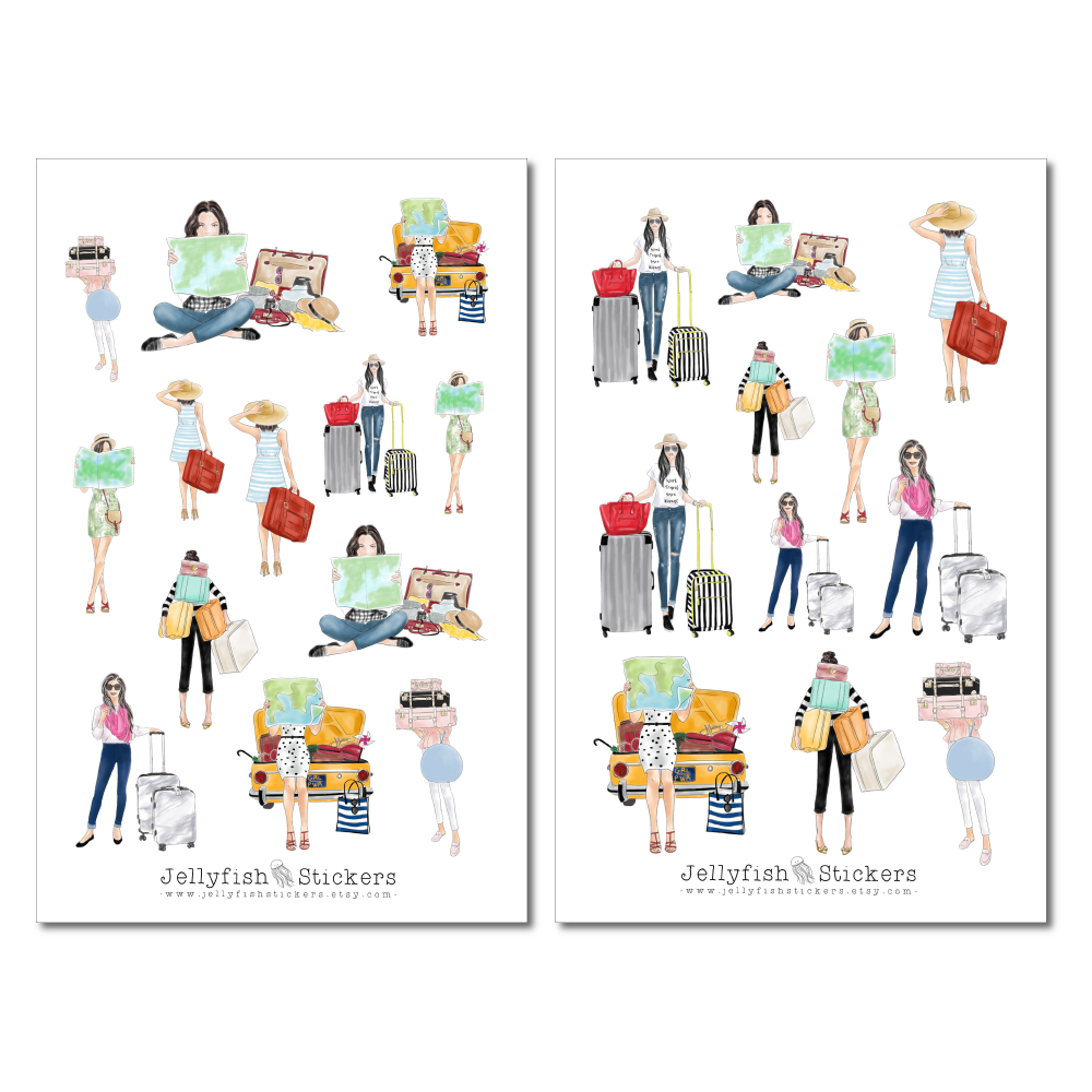 Girls Travel Sticker Set