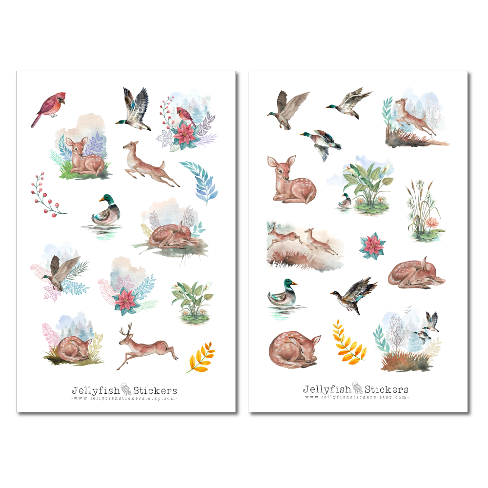 Wald Tiere Sticker Set