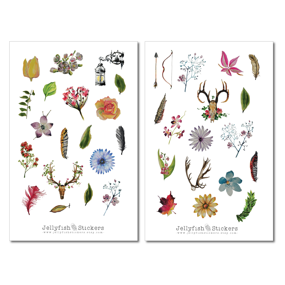 Boho Floral Sticker Set