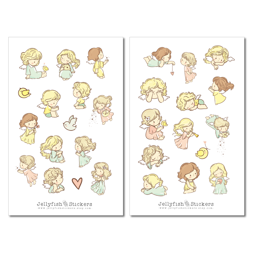 Engel Kinder Sticker Set