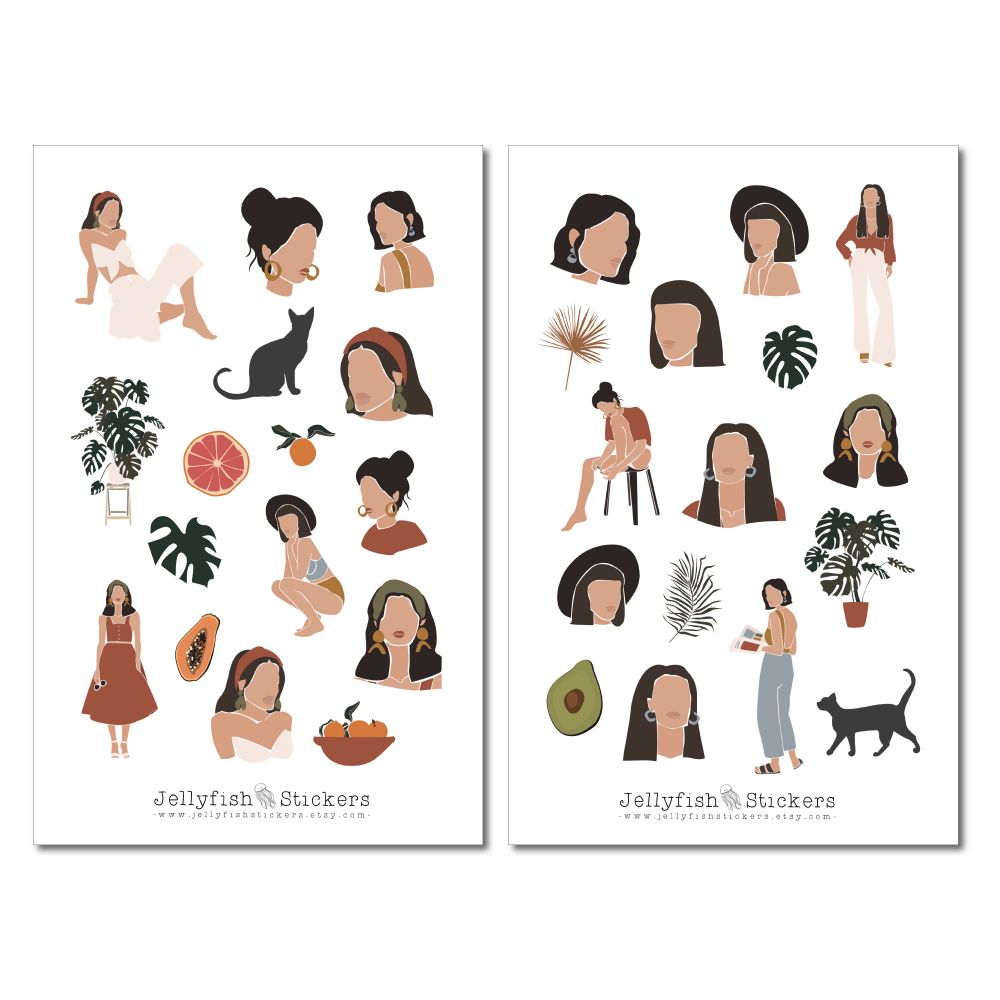Frauen Sommer Sticker Set