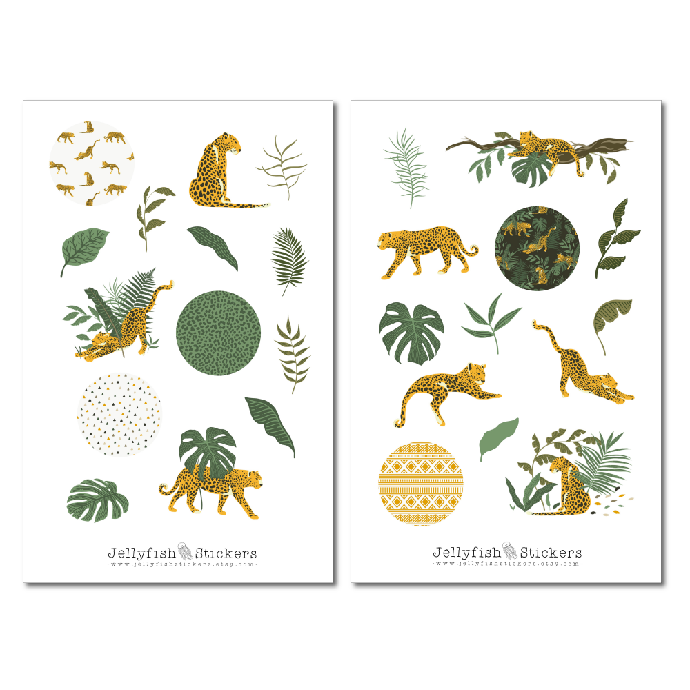 Leopard and Tiger Sticker Set