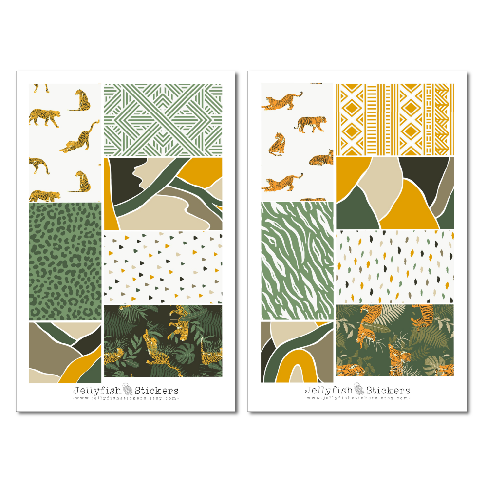 Leopard und Tiger Sticker Set