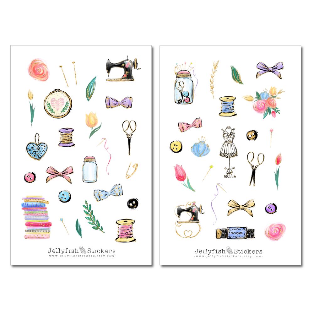 Girls Sewing Sticker Set