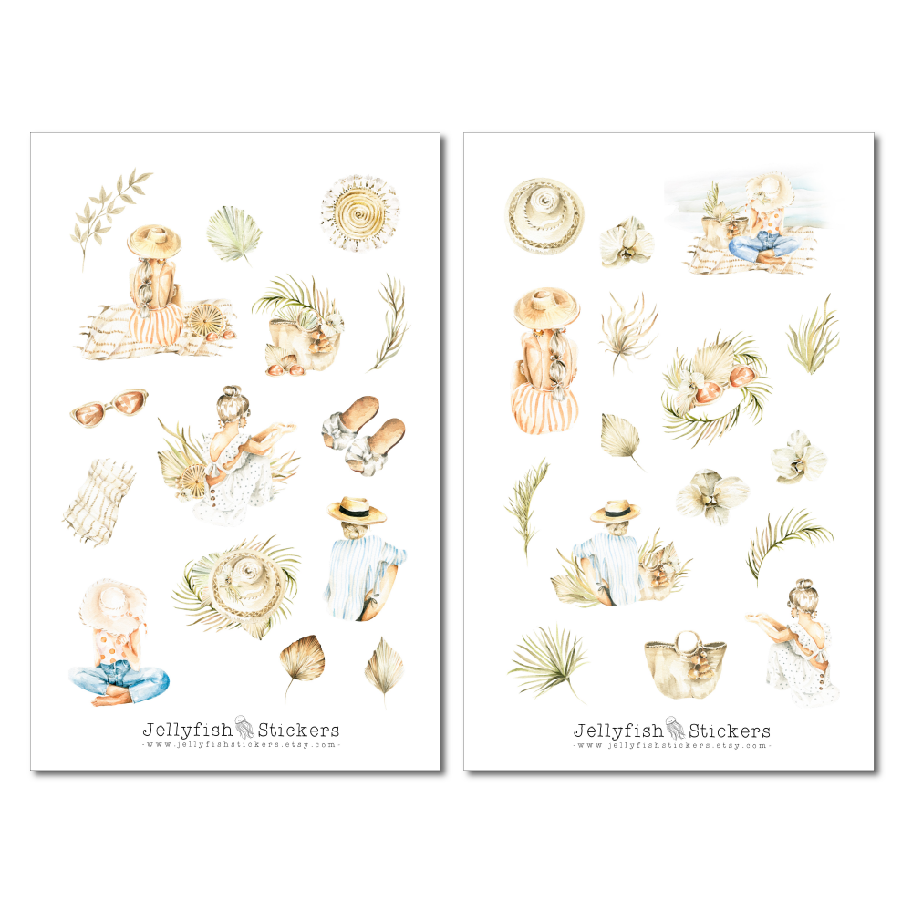 Mädchen Sommer Sticker Set