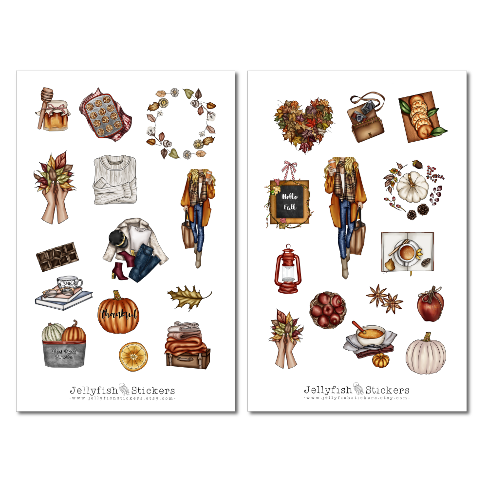 Autumn Girls Sticker Set