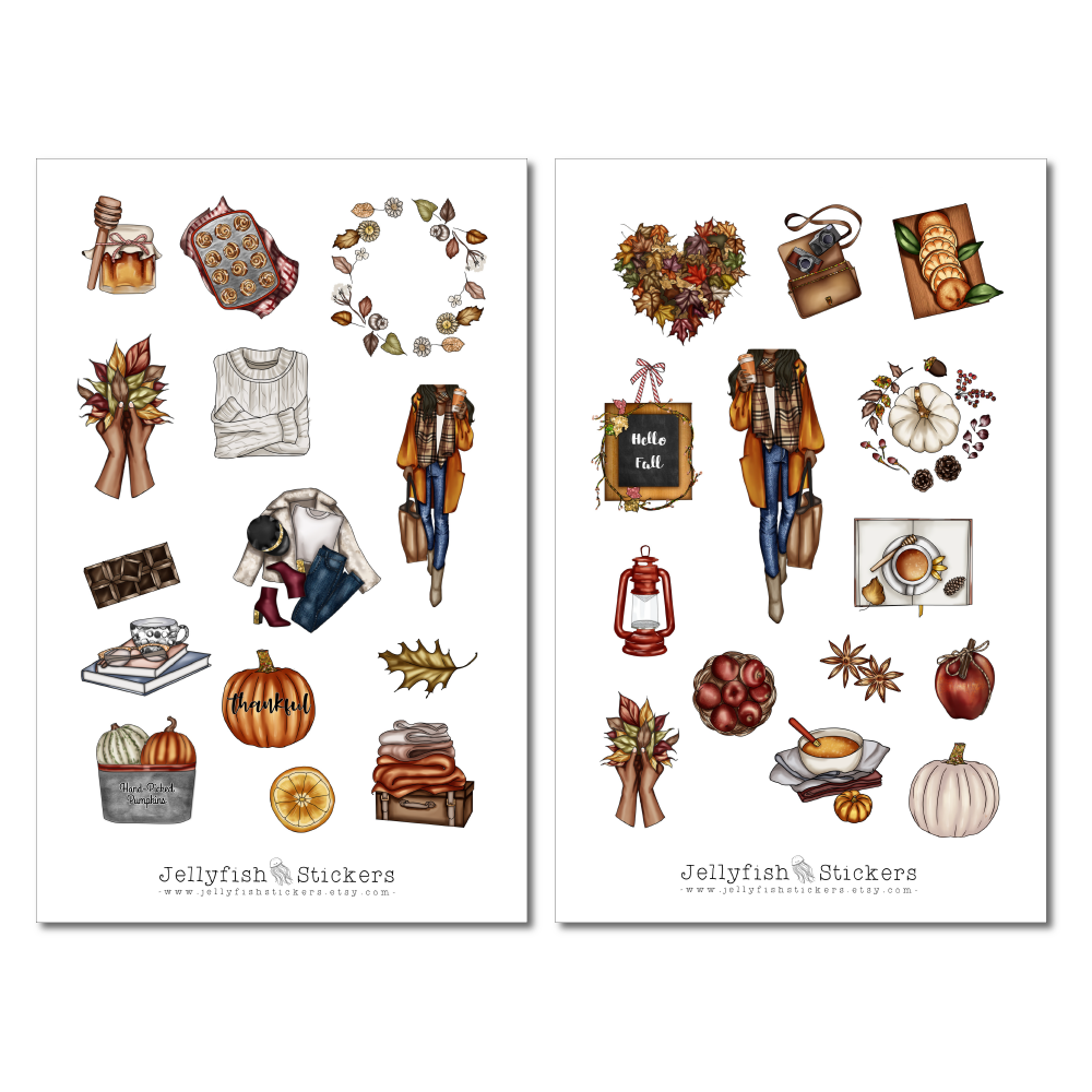 Autumn Girls Sticker Set