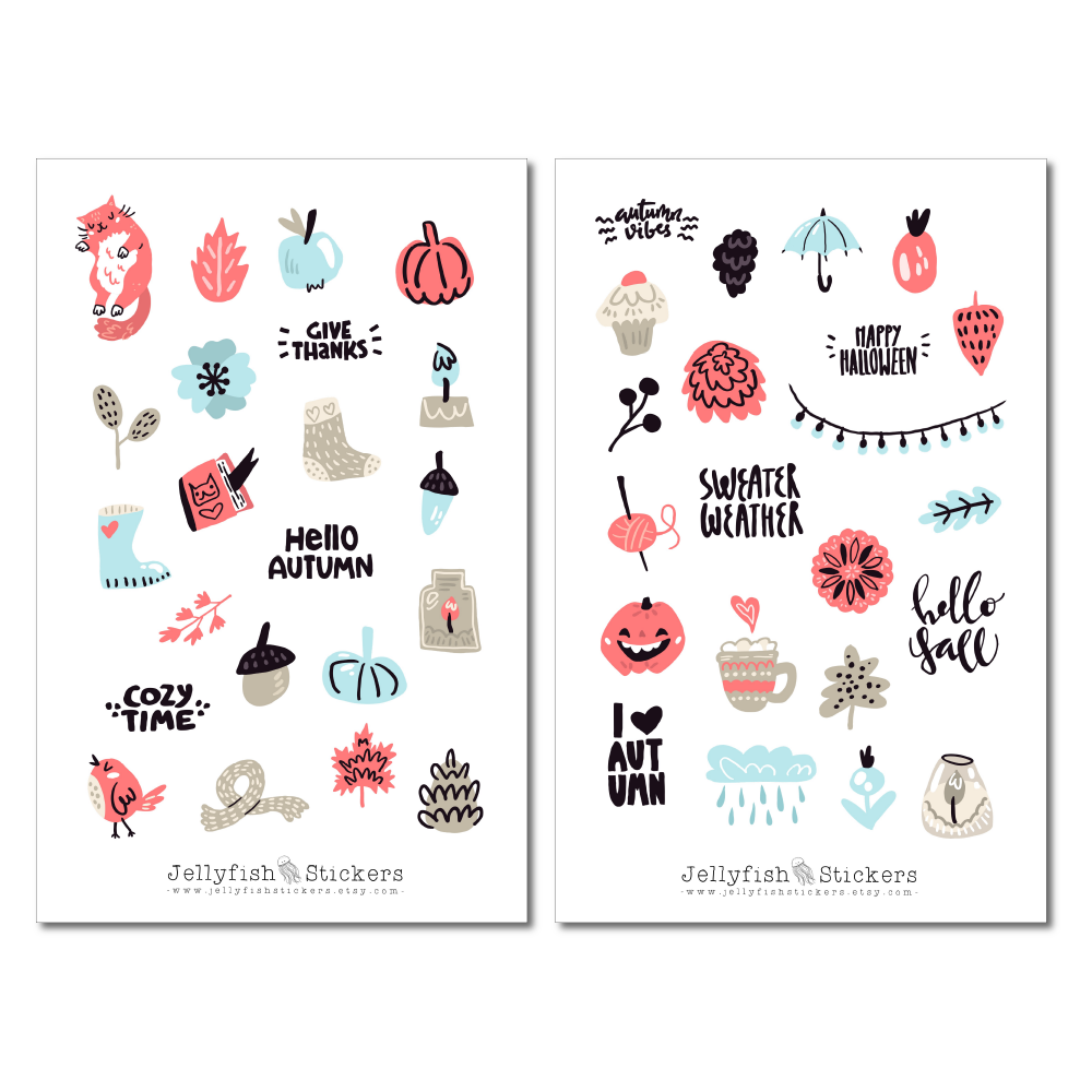 Herbst Pastell Sticker Set