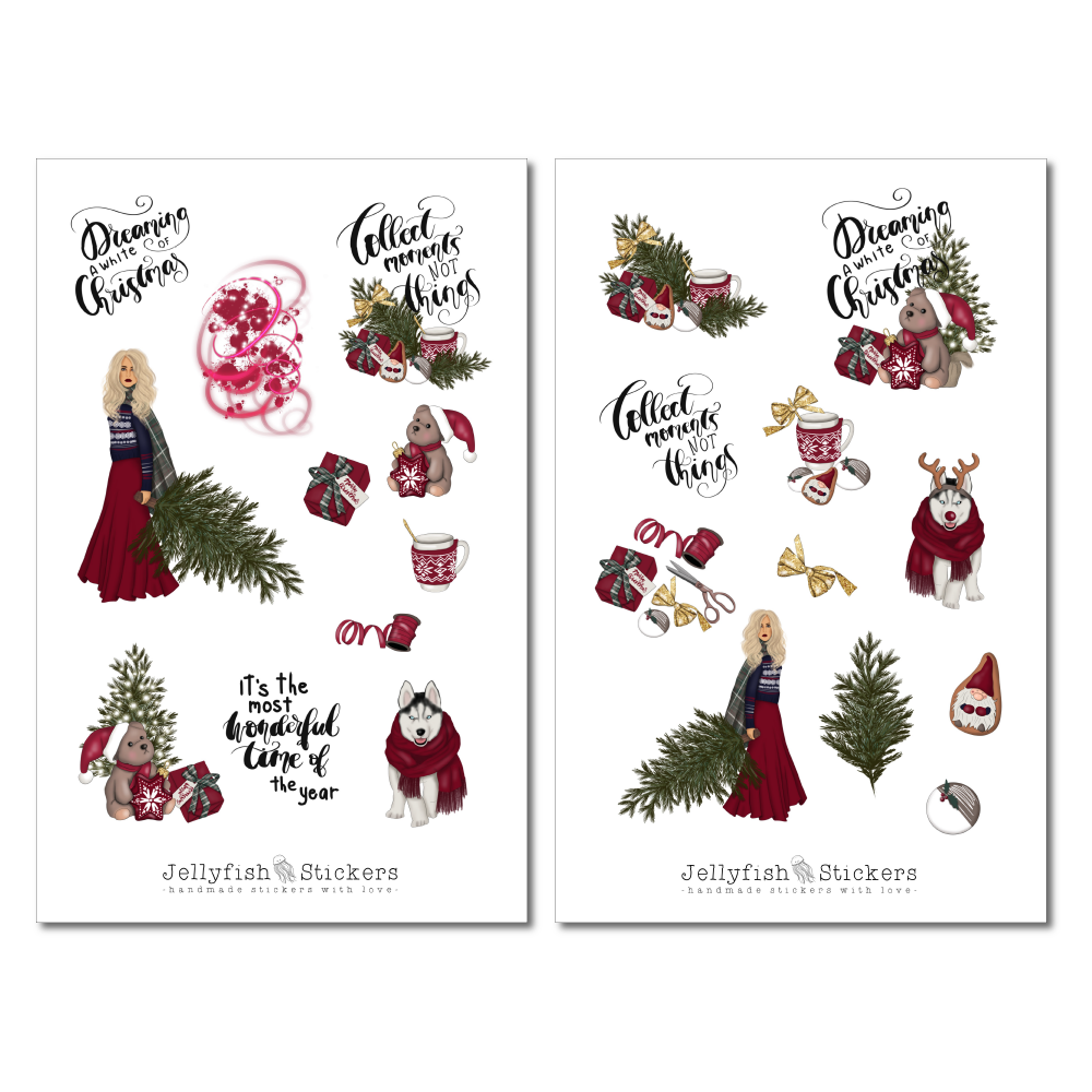 Christmas Girl Sticker Set