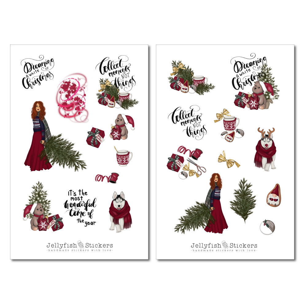 Weihnachten Mädchen Sticker Set