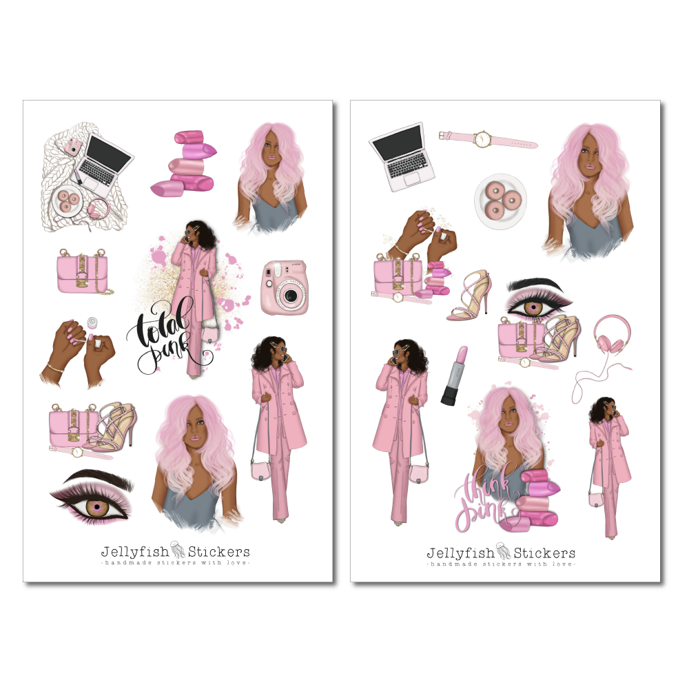 Girls Pink Sticker Set