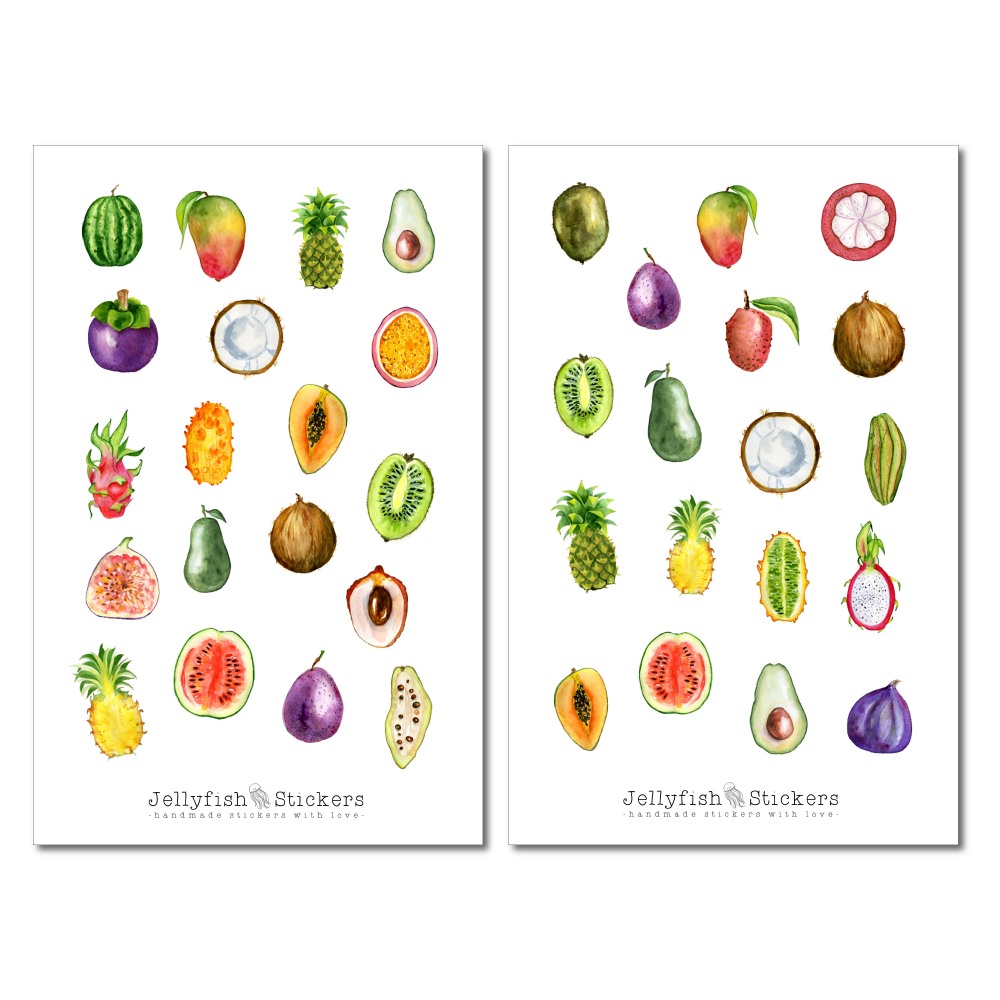 Tropische Früchte Sticker Set