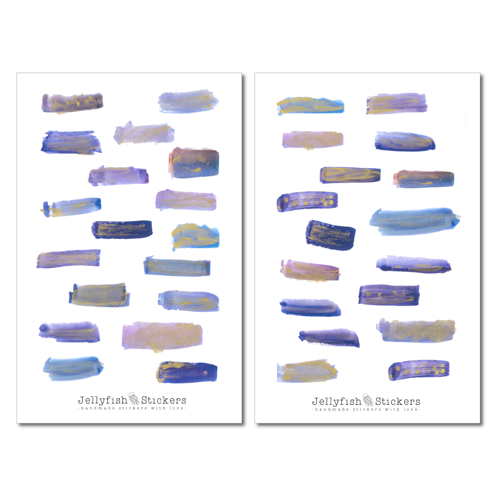 Purple Brushstroke Sticker Set