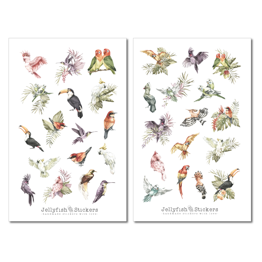 Sommer Vögel Sticker Set
