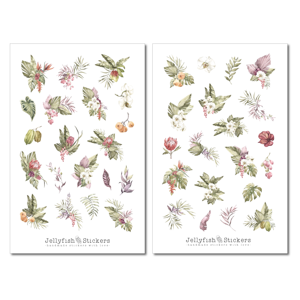 Sommer Vögel Sticker Set