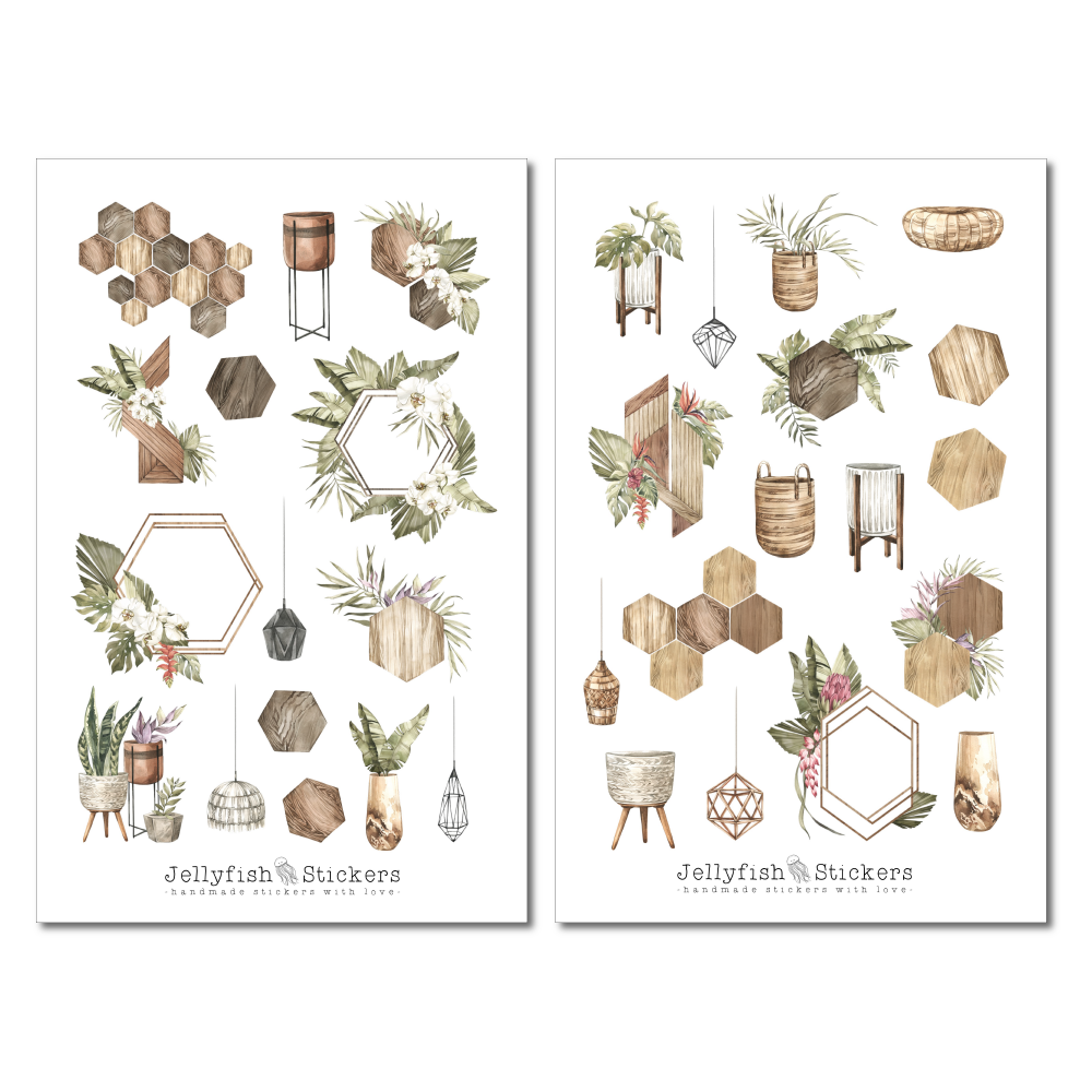 Sommer Vögel Sticker Set
