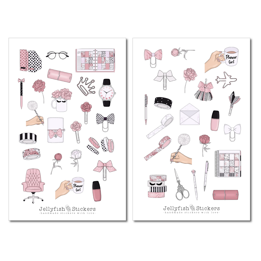 Planner Girl Pink Sticker Set