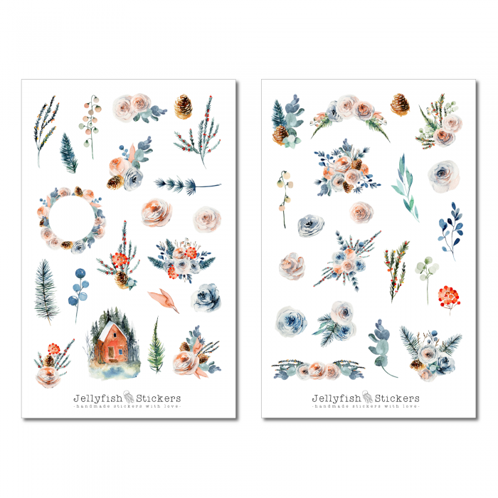 Roses Winter Sticker Set