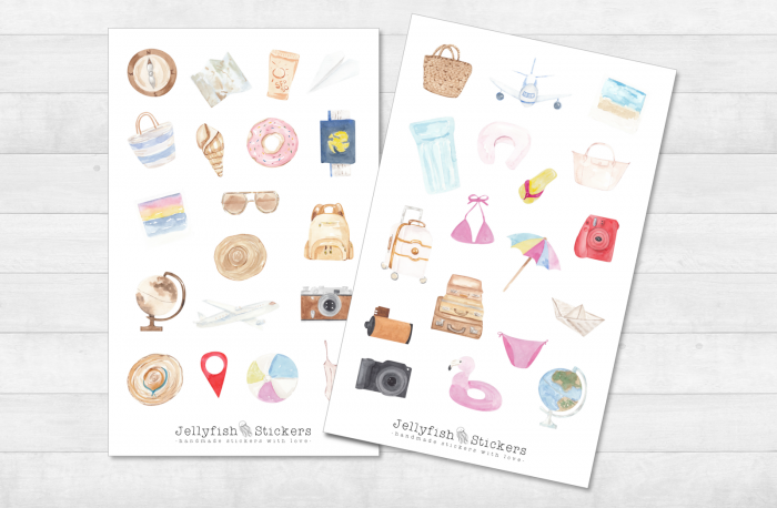 Sommer Urlaub Sticker Set