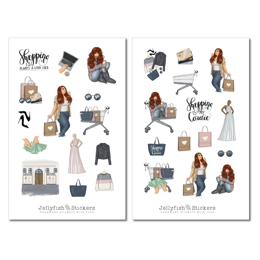 Girls Shopping Sticker Set