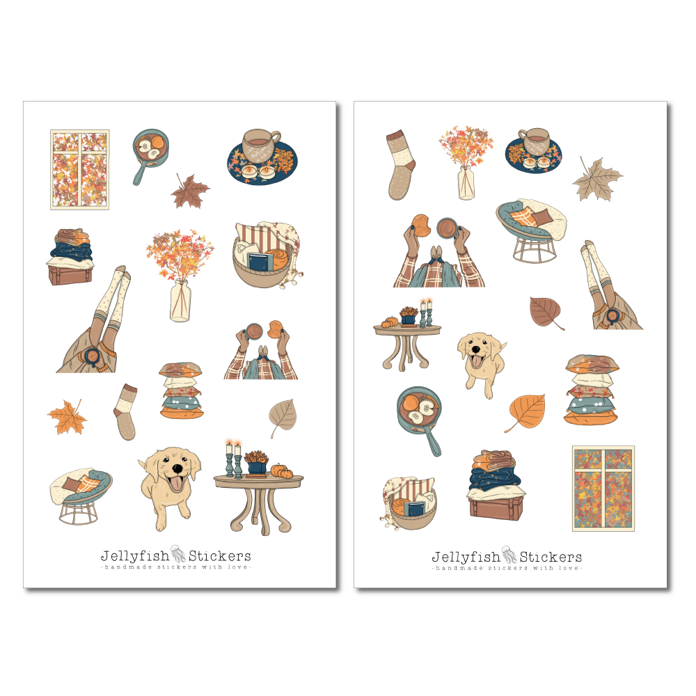 Girls Fall Sticker Set