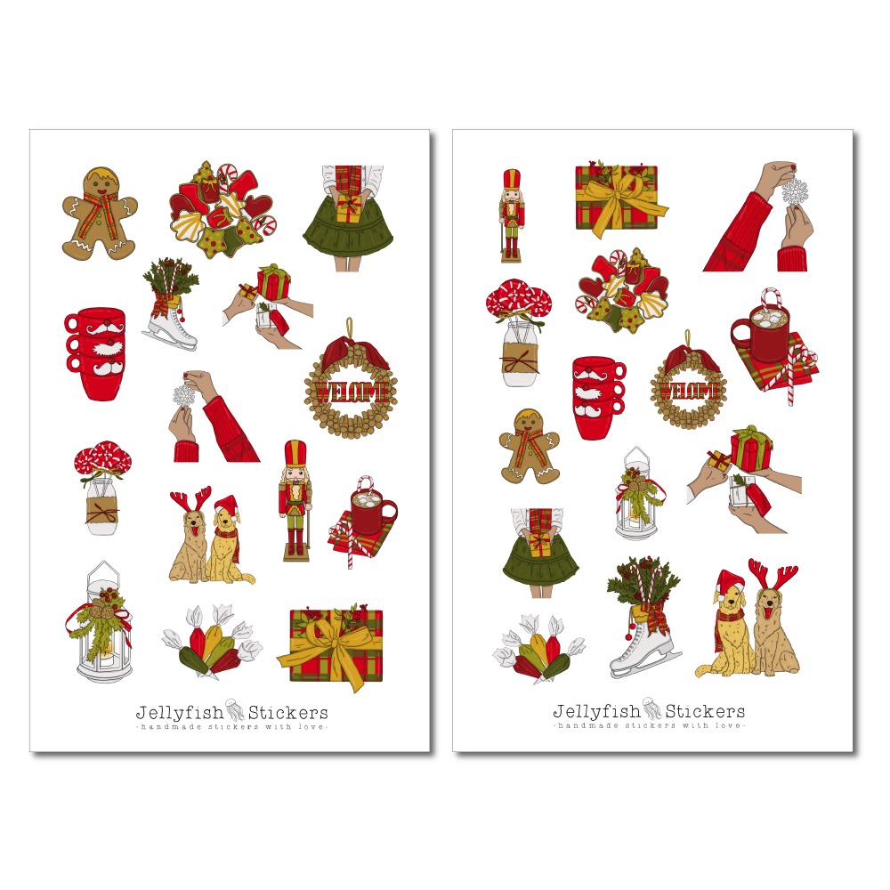 Mädchen Weihnachten Sticker Set
