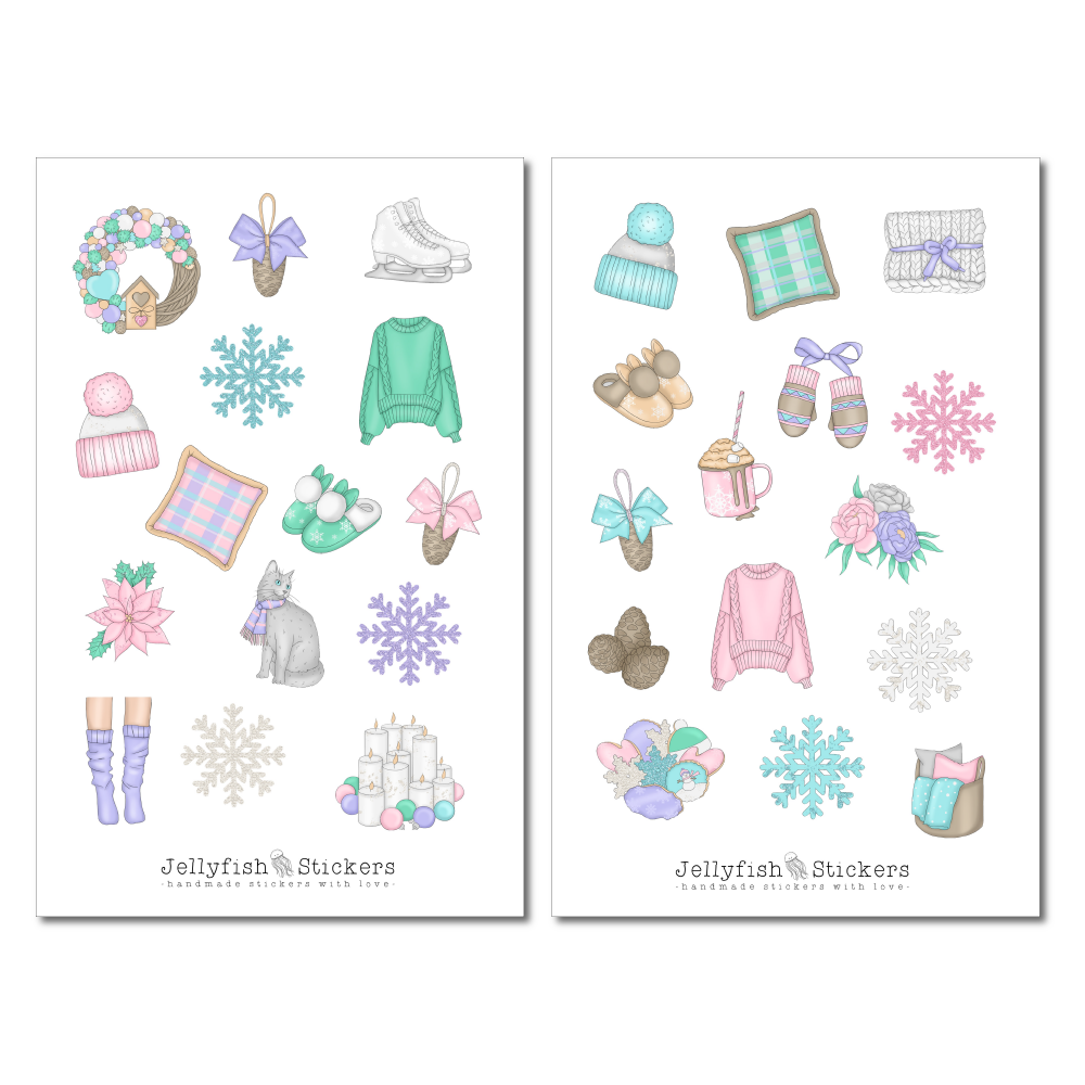 Mädchen Winter Sticker Set