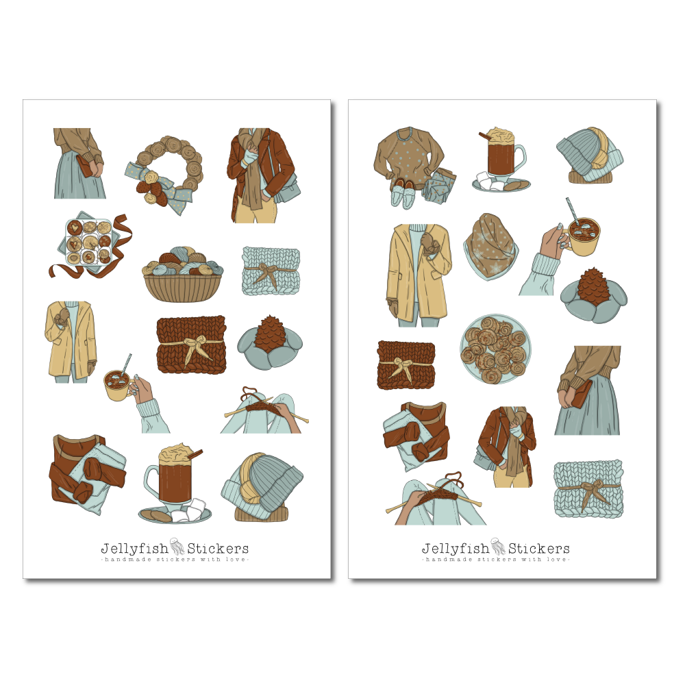 Mädchen Herbst Sticker Set