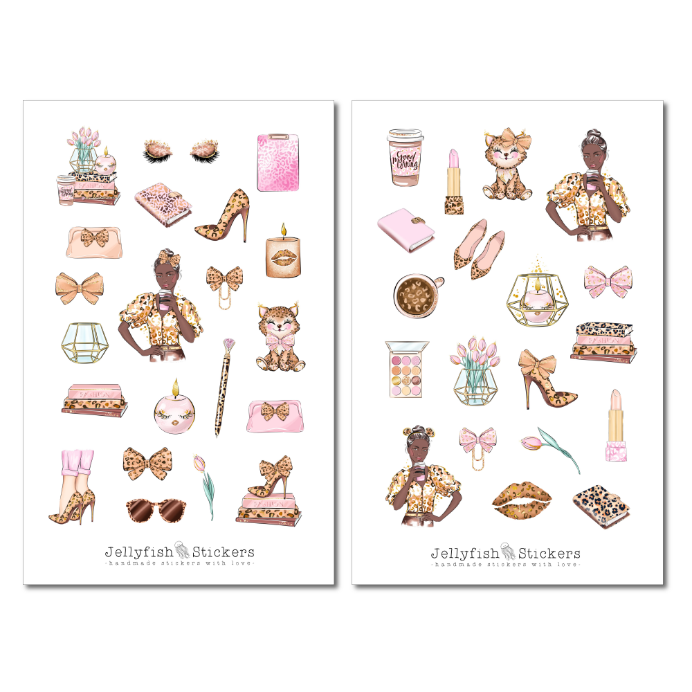 Girls Leopard Sticker Set