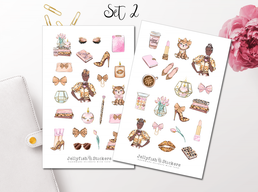 Girls Leopard Sticker Set