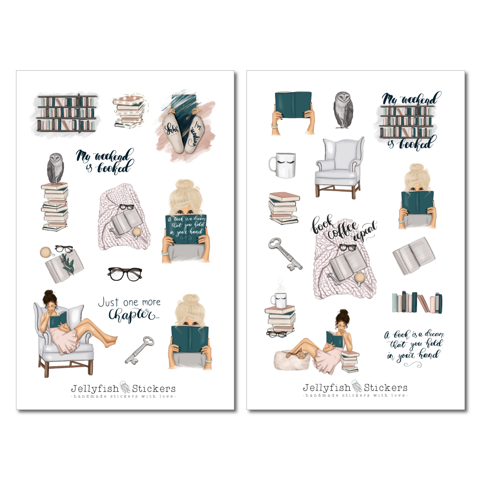 Girls Books Sticker Set