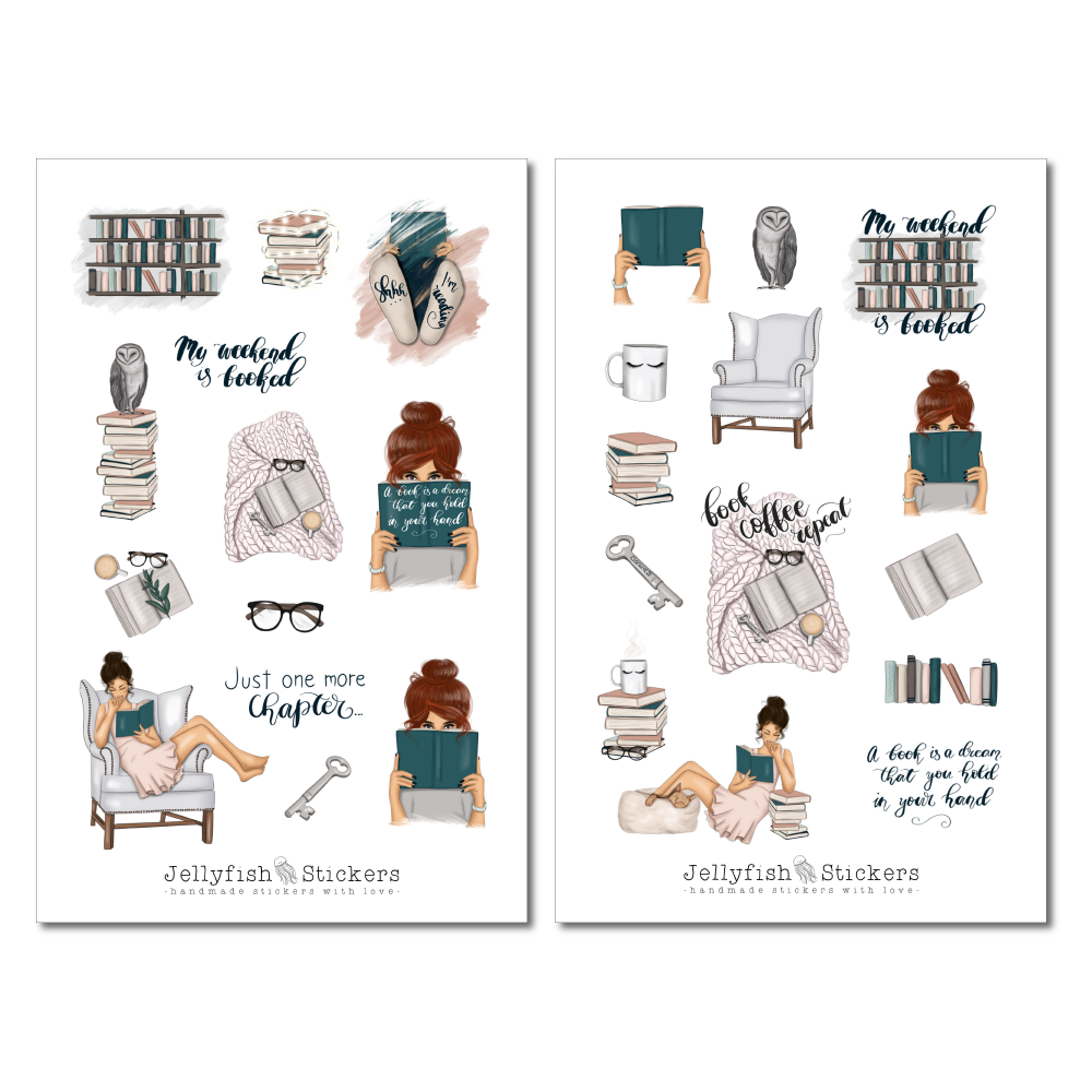 Girls Books Sticker Set