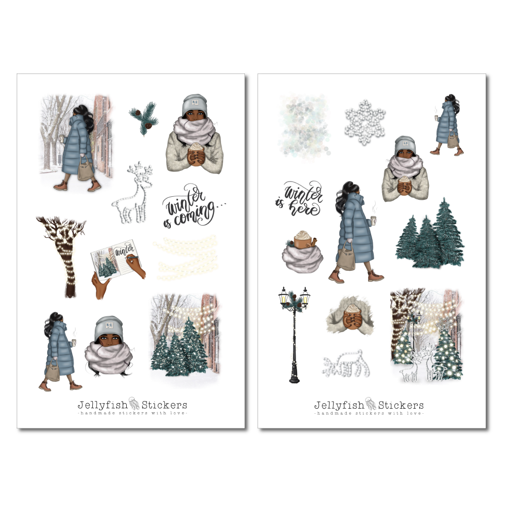 Mädchen Winter Sticker Set