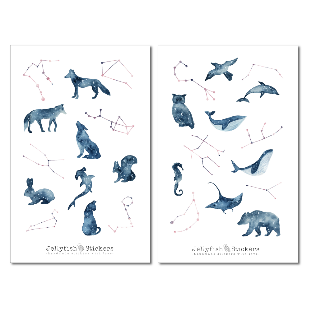 Monde und Tiere Sticker Set