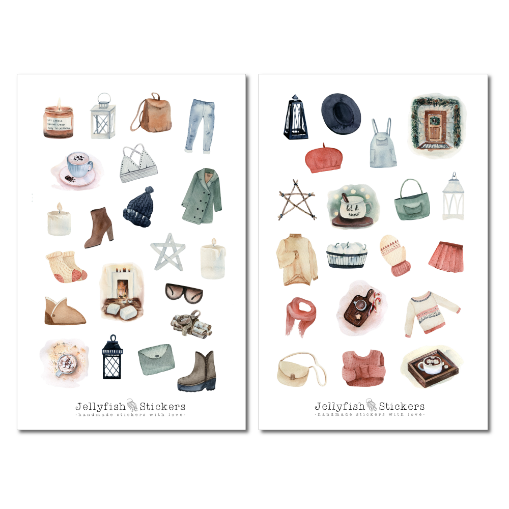 Winter Clothing Sticker Set